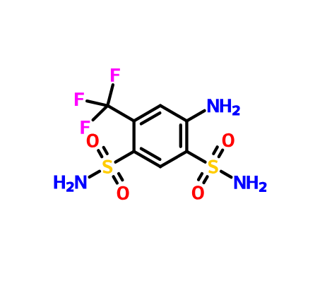 4-氨基-6-(三氟甲基)苯-1,3-二磺酰胺,4-Amino-6-(trifluoromethyl)benzene-1,3-disulfonamide