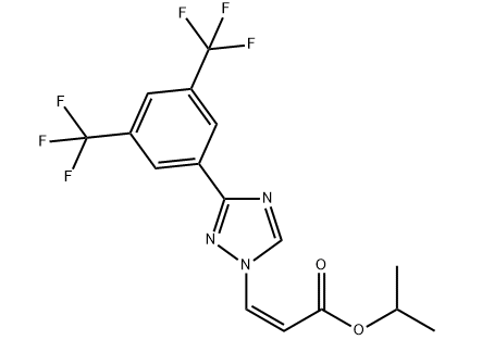 (Z)-isopropyl 3-(3-(3,5-bis(trifluoromethyl)phenyl)-1H-1,2,4-triazol-1-yl)acrylate,(Z)-isopropyl 3-(3-(3,5-bis(trifluoromethyl)phenyl)-1H-1,2,4-triazol-1-yl)acrylate