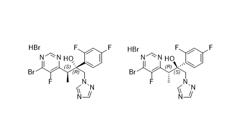 伏立康唑杂质31,(2R/S,3S/R)-3-(6-bromo-5-fluoropyrimidin-4-yl)-2-(2,4-difluorophenyl)-1-(1H-1,2,4-triazol-1-yl)butan-2-ol  hydrobromide