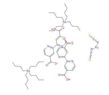 双(四丁基铵)二氢双(异硫氰酸)双(2,2'-二吡啶基-4,4'-二甲酸)钌(II),Bis(tetrabutylammonium)DihydrogenBis(isothiocyanato)bis(2,2''-bipyridyl-4,4''-dicarboxylato)ruthenium(II)