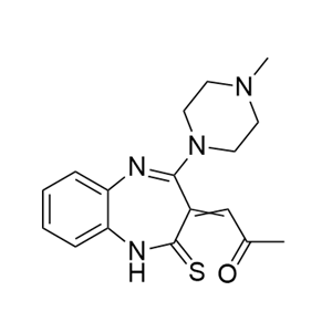 奥氮平杂质13,1-(4-(4-methylpiperazin-1-yl)-2-thioxo-1,2-dihydro-3H-benzo[b][1,4] diazepin-3-ylidene)propan-2-one