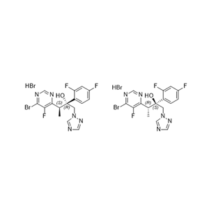 伏立康唑杂质31,(2R/S,3S/R)-3-(6-bromo-5-fluoropyrimidin-4-yl)-2-(2,4-difluorophenyl)-1-(1H-1,2,4-triazol-1-yl)butan-2-ol  hydrobromide