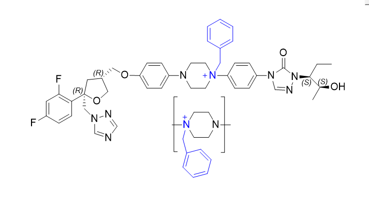 泊沙康唑杂质18,4-(4-(((3R,5R)-5-((1H-1,2,4-triazol-1-yl)methyl)-5-(2,4-difluorophenyl)tetrahydrofuran-3-yl)methoxy)phenyl)-1-benzyl-1-(4-(1-((2S,3S)-2-hydroxypentan-3-yl)