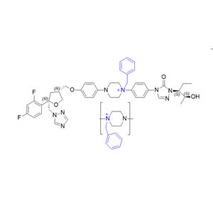 泊沙康唑杂质18,4-(4-(((3R,5R)-5-((1H-1,2,4-triazol-1-yl)methyl)-5-(2,4-difluorophenyl)tetrahydrofuran-3-yl)methoxy)phenyl)-1-benzyl-1-(4-(1-((2S,3S)-2-hydroxypentan-3-yl)