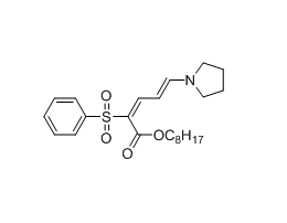 5-吡咯烷基-2-苯基磺酰基-2,4-戊二烯酸辛酯,Octyl 5- pyrrolidinyl -2- phenylsulfonyl -2,4- pentadienoic acid.