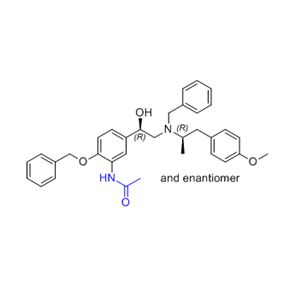 福莫特羅雜質(zhì)32,N-(5-((RS)-2-(benzyl((RS)-1-(4-methoxyphenyl)propan-2-yl)amino)-1-hydroxyethyl)-2-(benzyloxy)phenyl)acetamide