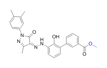 艾曲泊帕乙醇胺杂质04,methyl (Z)-3'-(2-(1-(3,4-dimethylphenyl)-3-methyl-5-oxo-1,5-dihydro-4H-pyrazol-4-ylidene)hydrazineyl)-2'-hydroxy-[1,1'-biphenyl]-3-carboxylate