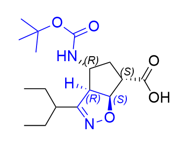 帕拉米韋雜質(zhì)22,(3aR,4R,6S,6aS)-4-((tert-butoxycarbonyl)amino)-3-(pentan-3-yl)-3a,5,6,6a-tetrahydro-4H-cyclopenta[d]isoxazole-6-carboxylic acid