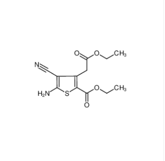 5-氨基-4-氰基-3-(2-乙氧基-2-羧甲基)-2-噻吩甲酸乙酯,Ethyl 5-amino-4-cyano-3-(2-ethoxy-2-oxoethyl)thiophene-2-carboxylate