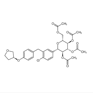 乙酰恩格列凈,(1S)-1,5-anhydro-2,3,4,6-tetra-O-acteyl-1-C-[4-chloro-3-[[4-[[(3S)-tetrahydrofu-ran-3-yl]oxy]phenyl] methyl]phenyl]-D-Glucitol