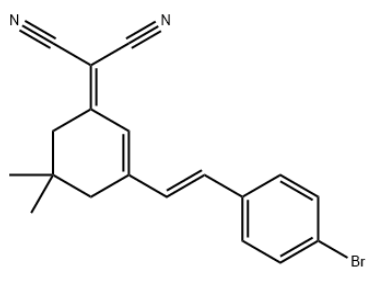 (E)-2-(3-(4-溴苯乙烯基)- 5,5-甲基环己-2-烯亚基)丙二腈,2-[3-[(1E)-2-(4-bromophenChemicalbookyl)ethenyl]-5,5-dimethyl-2-cyclohexen-1-ylidene]-Propanedinitrile