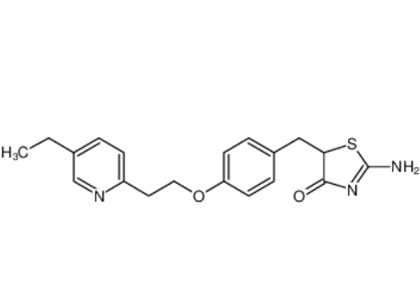 5-{4-[2-(5-乙基-2-吡啶基)-乙氧基]-苄基}-2-亚氨基-4-噻唑烷酮,5-{4-[2-(5-Ethyl-2-pyridyl)ethoxy]benzyl}-2-imino-4-thiazolidinone