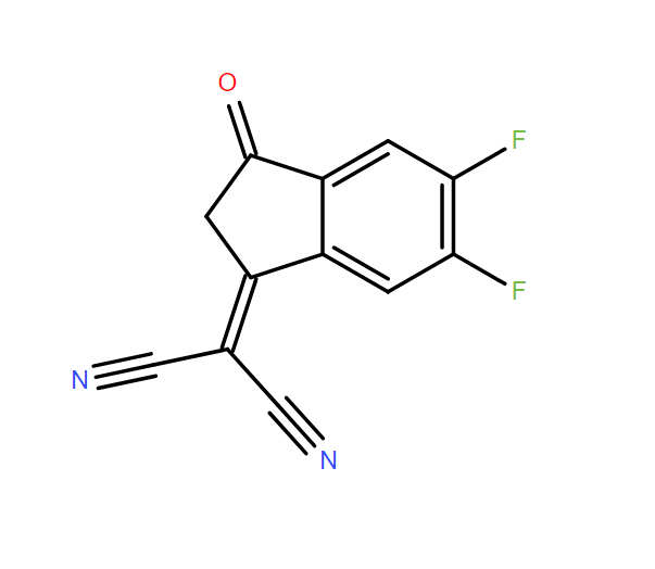 5,6-二氟-3-(二氰基亚甲基)茚-1-酮,2-(5,6-difluoro-3-oxo-2,3-dihydro-1H-inden-1-ylidene)malononitrile