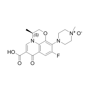 左氧氟沙星USP杂质C,(S)-4-(6-carboxy-9-fluoro-3-methyl-7-oxo-2,3-dihydro-7H-[1,4]oxazino[2,3,4-ij]quinolin-10-yl)-1-methylpiperazine 1-oxide