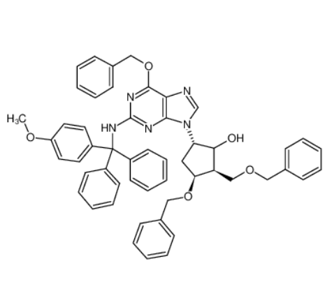 (2R,3S,5S)-3-苄氧基-5-[2-[[(4-甲氧基苯基)二苯基甲基]氨基]-6-苄氧基-9H-嘌呤-9-基]-2-苄氧基甲基环戊醇,(2R,3S,5S)-3-(Benzyloxy)-5-[2-[[(4-methoxyphenyl)diphenylmethyl]amino]-6-(phenylmethoxy)-9H-purin-9-yl]-2-(benzyloxymethyl)cyclopentanol