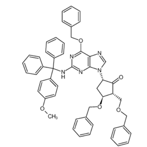 (2R,3S,5S)-3-苄氧基-5-[2-[[(4-甲氧基苯基)二苯基甲基]氨基]-6-苄氧基-9H-嘌呤-9-基]-2-苄氧基甲基环戊酮,(2R,3S,5S)-3-(Benzyloxy)-5-[2-[[(4-methoxyphenyl)diphenylmethyl]amino]-6-(benzyloxy)-9H-purin-9-yl]-2-(benzyloxymethyl)cyclopentanone