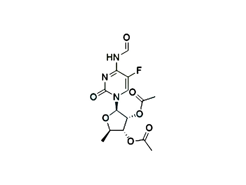 5’-脱氧-2’,3’-二-O-乙酰基-N4-羰基-5-氟胞苷,(2R,3R,4R,5R)-4-(Acetyloxy)-2-(5-fluoro-4-formamido-2-oxo-1,2-dihydropyrimidin-1-yl)-5-methyloxolan-3-yl acetate