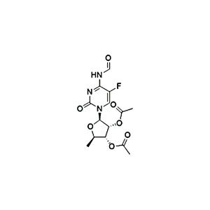 5’-脱氧-2’,3’-二-O-乙酰基-N4-羰基-5-氟胞苷,(2R,3R,4R,5R)-4-(Acetyloxy)-2-(5-fluoro-4-formamido-2-oxo-1,2-dihydropyrimidin-1-yl)-5-methyloxolan-3-yl acetate