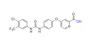 索拉非尼杂质03,4-(4-(3-(4-chloro-3-(trifluoromethyl)phenyl)ureido)phenoxy)picolinic acid