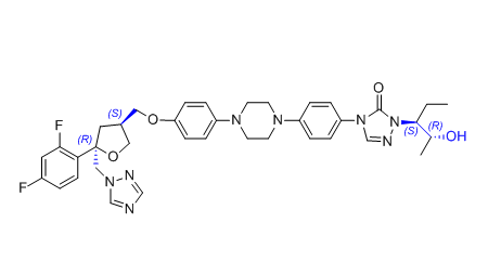 泊沙康唑杂质13,4-(4-(4-(4-(((3S,5R)-5-((1H-1,2,4-triazol-1-yl)methyl)-5-(2,4-difluorophenyl)tetrahydrofuran-3-yl)methoxy)phenyl)piperazin-1-yl)phenyl)-1-((2R,3S)-2-hydroxypentan-3-yl)-1H-1,2,4-triazol-5(4H)-one