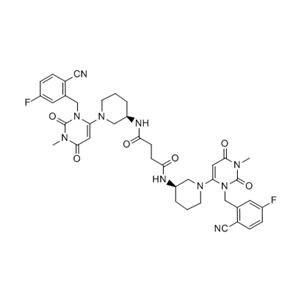 曲格列汀杂质O,N1,N4-bis((R)-1-(3-(2-cyano-5-fluorobenzyl)-1-methyl-2,6-dioxo -1,2,3,6-tetrahydropyrimidin-4-yl)piperidin-3-yl)succinamide