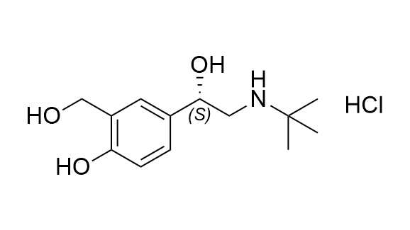 沙丁醇胺杂质32,(S)-4-(2-(tert-butylamino)-1-hydroxyethyl)-2-(hydroxymethyl)phenol hydrochloride