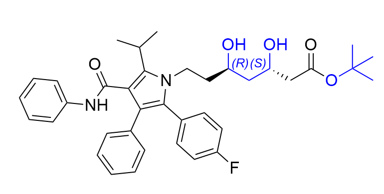 阿托伐他汀鈣雜質(zhì)40,tert-butyl (3S,5R)-7-(2-(4-fluorophenyl)-5-isopropyl-3-phenyl-4- (phenylcarbamoyl)-1H-pyrrol-1-yl)-3,5-dihydroxyheptanoate