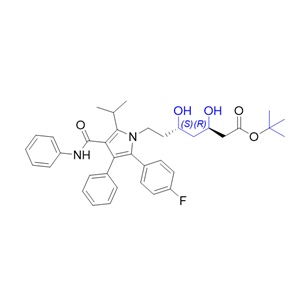 阿托伐他汀鈣雜質(zhì)44,tert-butyl (3R,5S)-7-(2-(4-fluorophenyl)-5-isopropyl-3-phenyl-4-(phenylcarbamoyl)-1H-pyrrol-1-yl)-3,5-dihydroxyheptanoate