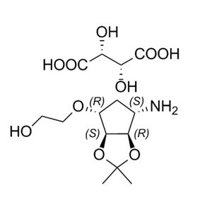 替格瑞洛杂质C,2-(((3aS,4R,6S,6aR)-6-amino-2,2-dimethyltetrahydro-4H-cyclopenta[d][1,3]dioxol-4-yl)oxy)ethan-1-ol (2R,3R)-2,3-dihydroxysuccinate