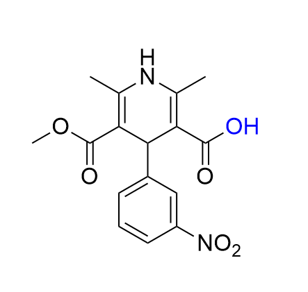 尼卡地平杂质04,5-(methoxycarbonyl)-2,6-dimethyl-4-(3-nitrophenyl)-1,4-dihydropyridine-3-carboxylic acid