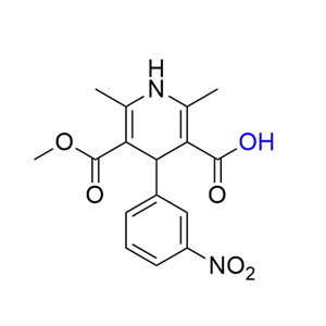 尼卡地平杂质04,5-(methoxycarbonyl)-2,6-dimethyl-4-(3-nitrophenyl)-1,4-dihydropyridine-3-carboxylic acid