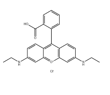 9-(2-carboxyphenyl)-3,6-bis(ethylamino)xanthylium chloride,9-(2-carboxyphenyl)-3,6-bis(ethylamino)xanthylium chloride