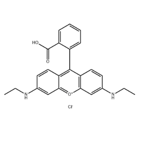 9-(2-carboxyphenyl)-3,6-bis(ethylamino)xanthylium chloride,9-(2-carboxyphenyl)-3,6-bis(ethylamino)xanthylium chloride