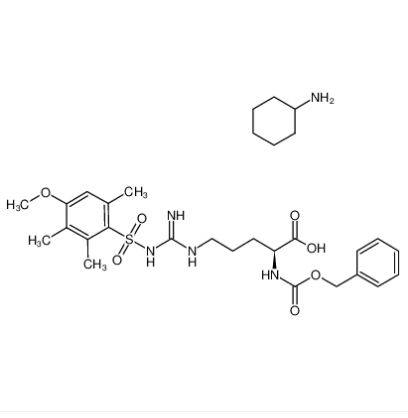 N-苄氧羰基-N'-(4-甲氧基-2,3,6-三甲基苯磺酰基)-L-精氨酸环己胺盐,Z-ARG(MTR)-OH CHA