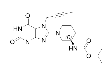 利格列汀杂质D,tert-butyl (R)-(1-(7-(but-2-yn-1-yl)-3-methyl-2,6-dioxo-2,3,6,7-tetrahydro-1H-purin-8-yl)piperidin-3-yl)carbamate