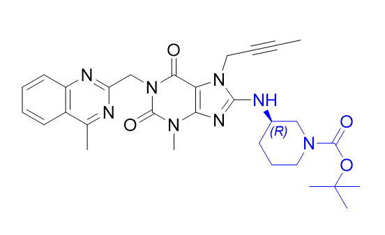 利格列汀杂质21,tert-butyl (R)-3-((7-(but-2-yn-1-yl)-3-methyl-1-((4-methylquinazolin-2-yl)methyl)-2,6-dioxo-2,3,6,7-tetrahydro-1H-purin-8-yl)amino)piperidine-1-carboxylate