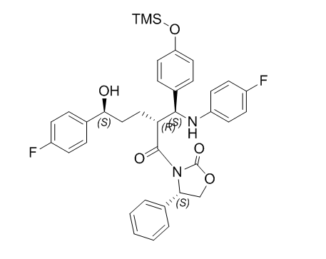 依折麦布杂质31,(S)-3-((2R,5S)-5-(4-fluorophenyl)-2-((S)-((4-fluorophenyl)amino)(4-((trimethylsilyl)oxy)phenyl)methyl)-5-hydroxypentanoyl)-4-phenyloxazolidin-2-one