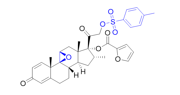 糠酸莫米松杂质34,(4aS,4bS,5aS,6aS,7R,8R,9aS,9bS)-4a,6a,8-trimethyl-2-oxo-7-(2-(tosyloxy)acetyl)-2,4a,5a,6,6a,7,8,9,9a,9b,10,11-dodecahydrocyclopenta[1,2]phenanthro[4,4a-b]oxiren-7-yl furan-2-carboxylate