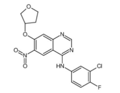 N-(3-氯-4-氟苯基)-6-硝基-7-[[(3S)-四氢-3-呋喃基]氧基]-4-喹唑啉胺,N-(3-chloro-4-fluorophenyl)-6-nitro-7-[(3S)-oxolan-3-yl]oxyquinazolin-4-amine