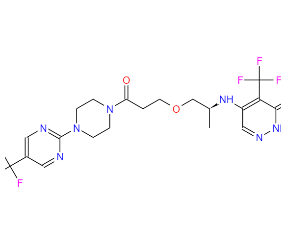 RBN-2397,(S)-5-((1-(3-oxo-3-(4-(5-(trifluoromethyl)pyrimidin-2-yl)piperazin-1-yl)propoxy)propan-2-yl)amino)-4-(trifluoromethyl)pyridazin-3(2H)-one