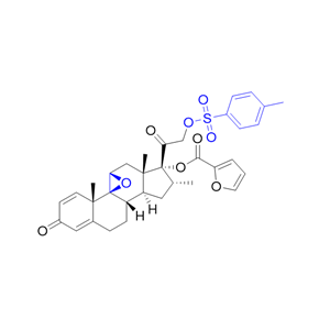 糠酸莫米松杂质34,(4aS,4bS,5aS,6aS,7R,8R,9aS,9bS)-4a,6a,8-trimethyl-2-oxo-7-(2-(tosyloxy)acetyl)-2,4a,5a,6,6a,7,8,9,9a,9b,10,11-dodecahydrocyclopenta[1,2]phenanthro[4,4a-b]oxiren-7-yl furan-2-carboxylate