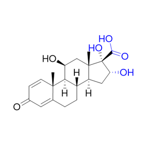 布地奈德杂质31,(8S,9S,10R,11S,13S,14S,16R,17S)-11,16,17-trihydroxy-10,13-dimethyl-3-oxo-6,7,8,9,10,11,12,13,14,15,16,17-dodecahydro-3H-cyclopenta[a] phenanthrene-17-carboxylic acid