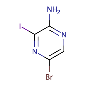 5-溴-3-碘吡嗪-2-胺,5-Bromo-3-iodopyrazin-2-amine