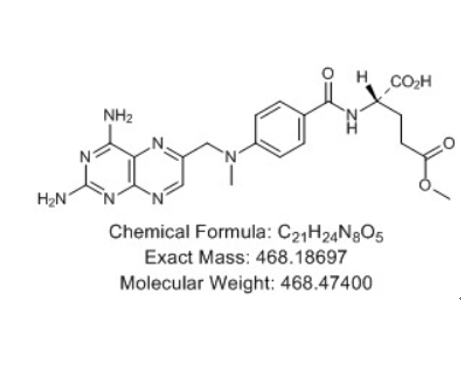 甲氨蝶呤EP杂质H,(S)-2-(4-(((2,4-diaminopteridin-6-yl)methyl)(methyl)amino)benzamido)-5-methoxy-5-oxopentanoic acid