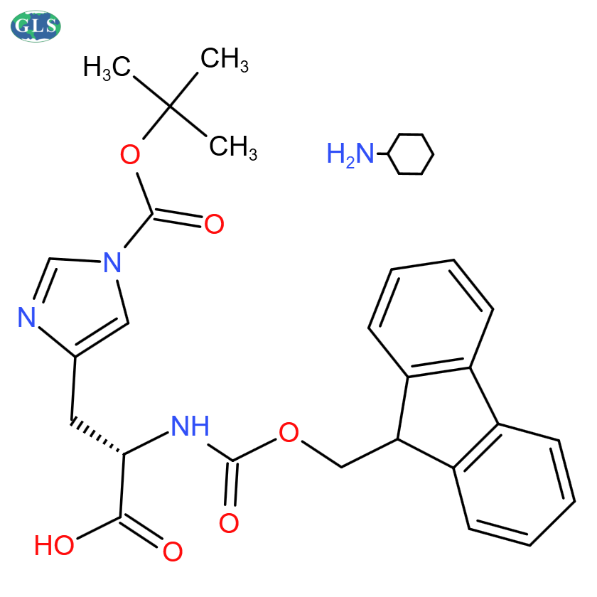 Fmoc-N'-叔丁氧羰基-L-組氨酸環(huán)己基銨鹽,Fmoc-His(Boc)-OH·CHA