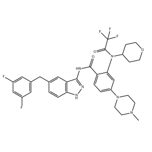 Benzamide, N-[5-[(3,5-difluorophenyl)methyl]-1H-indazol-3-yl]-4-(4-methyl-1-piperazinyl)-2-[(tetrahydro-2H-pyran-4-yl)(2,2,2-trifluoroacetyl)amino]-