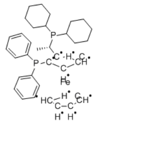 (S)-(+)-1-[(R)-2-(二苯基膦)二茂铁]乙基二环已基膦,(S)-(+)-1-[(R)-2-(Diphenylphosphino)ferrocenyl]ethyldicyclohexylphosphineethanoladduct