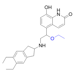 茚达特罗杂质04,(R)-5-(2-((5,6-diethyl-2,3-dihydro-1H-inden-2-yl)amino)-1-ethoxyethyl)-8-hydroxyquinolin-2(1H)-one