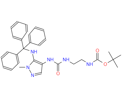 [2-[[[1-甲基-5-[(三苯甲基)氨基]-1H-吡唑-4-基]氨基甲酰基]氨基]乙基]氨基甲酸叔丁酯,N-[2-[[[[1-Methyl-5-[(triphenylmethyl)amino]-1H-pyrazol-4-yl]amino]carbonyl]amino]ethyl]carbamic acid tert-butyl ester
