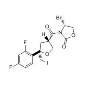 (R)-4-苄基-3-((3S,5R)-5-(2,4-二氟代苯基)-5-(碘代甲基)氧杂环戊烷-3-甲酰基)-2-噁唑烷酮